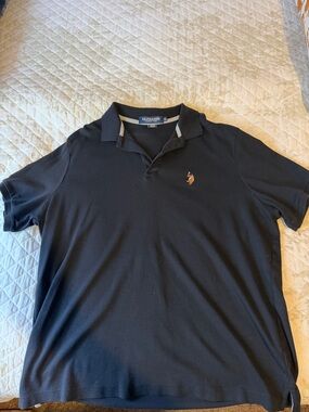 U.S. Polo Assn. Black Men's Short-Sleeve Polo with Embroidered Logo